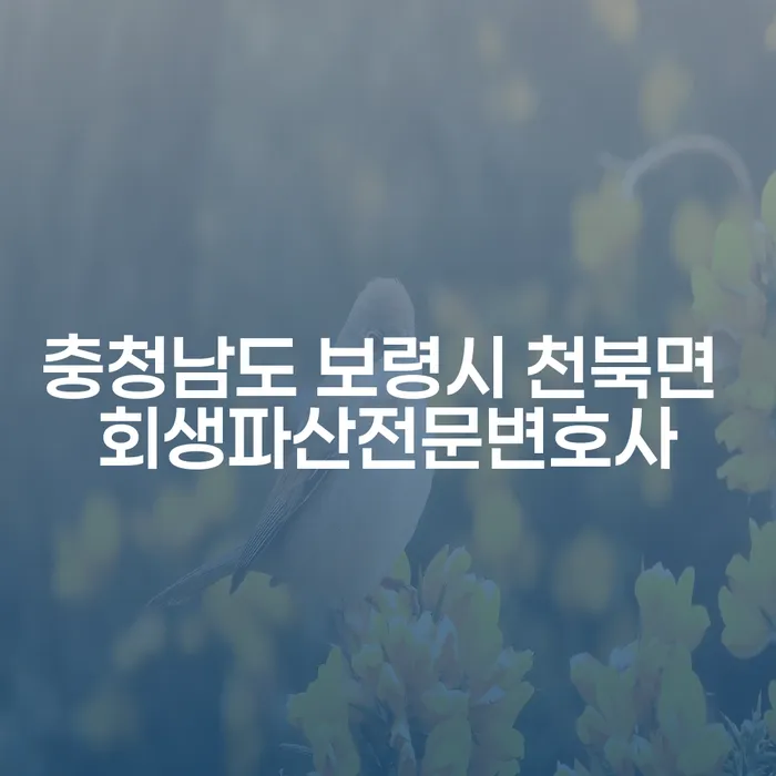 충청남도 보령시 천북면에서 회생파산 전문 변호사를 찾고 계신가요?
