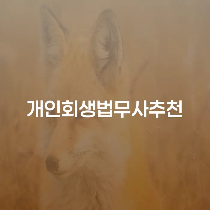 개인회생법무사 추천: 무직자도 가능한 개인회생의 모든 것